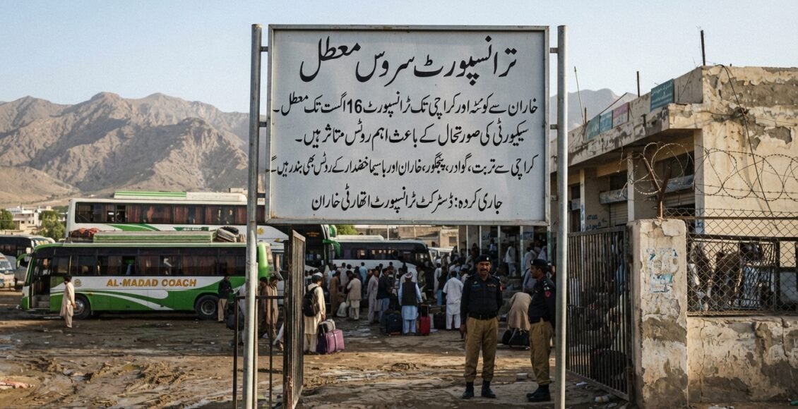 خاران سے کوئٹہ و کراچی ٹرانسپورٹ 16 اگست تک معطل