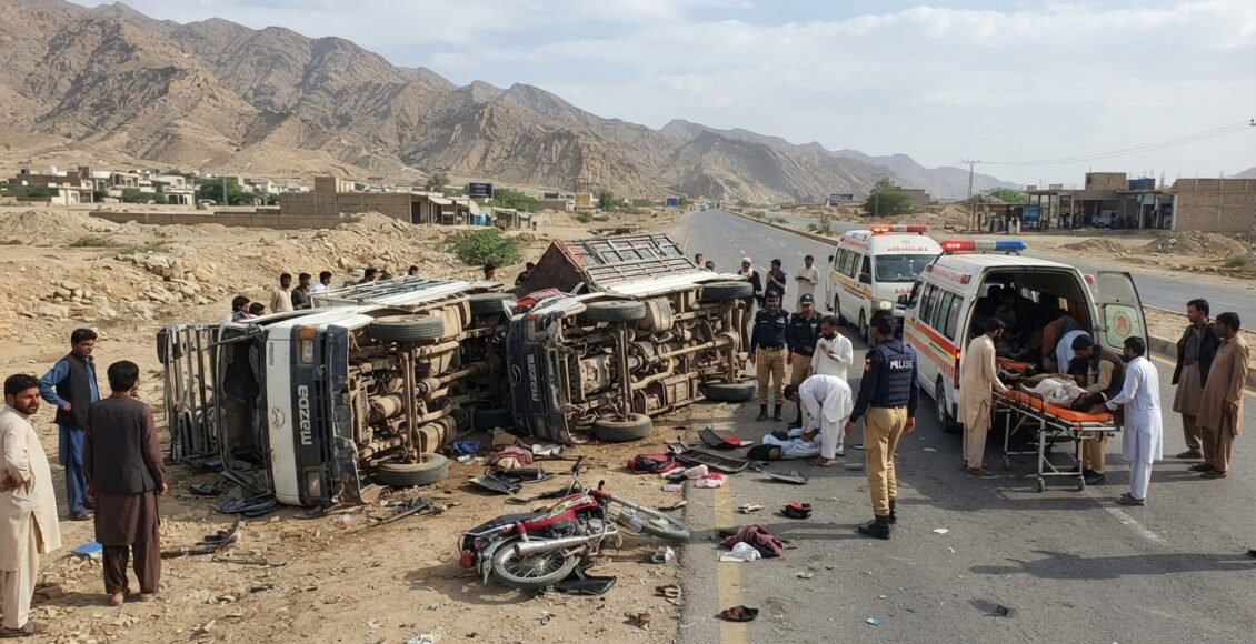 خضدار، وڈھ بازار کے قریب المناک ٹریفک حادثہ، 4 افراد جاں بحق اور 3 شدید زخمی