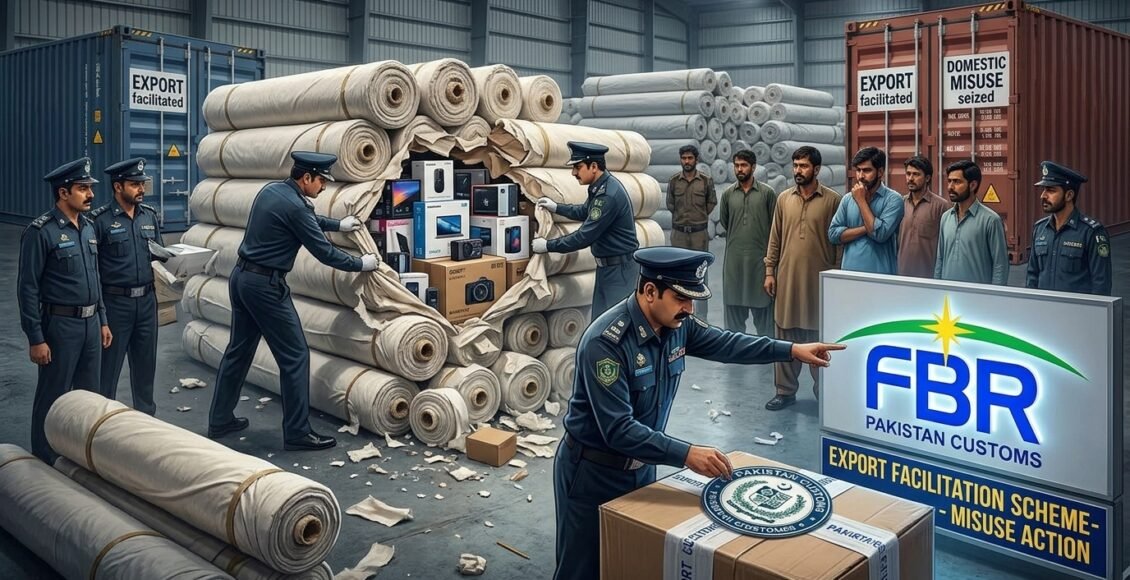 ایف بی آر اور پاکستان کسٹمز کی جانب سے برآمدی سہولت اسکیم کے غلط استعمال کے خلاف کارروائی
