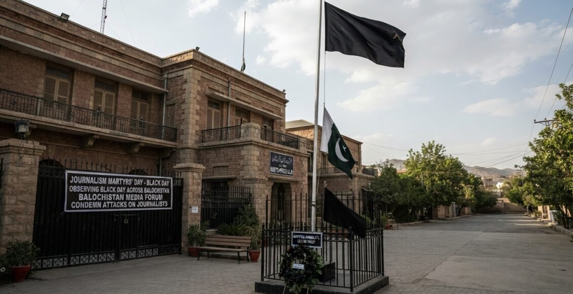 یوم شہدا صحافت بلوچستان میڈیا فورم کا صوبہ بھر یوم سیاہ
