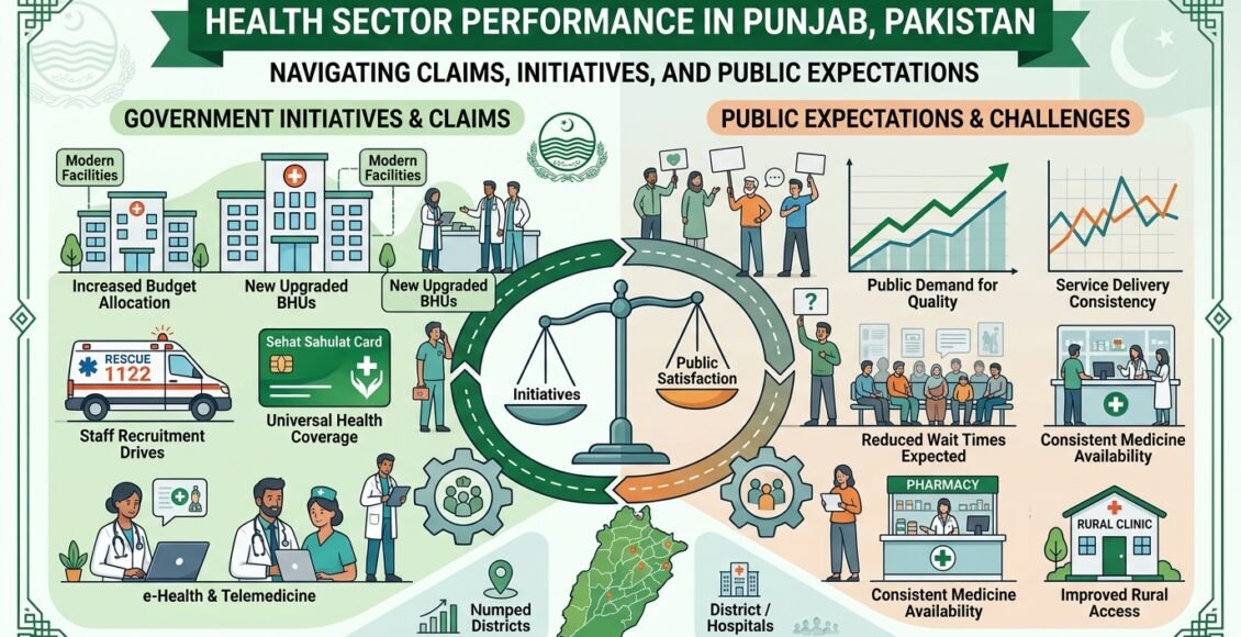پاکستان صوبے پنجاب میں صحت کے شعبے کی کارکردگی. دعوے، اقدامات اور عوامی توقعات