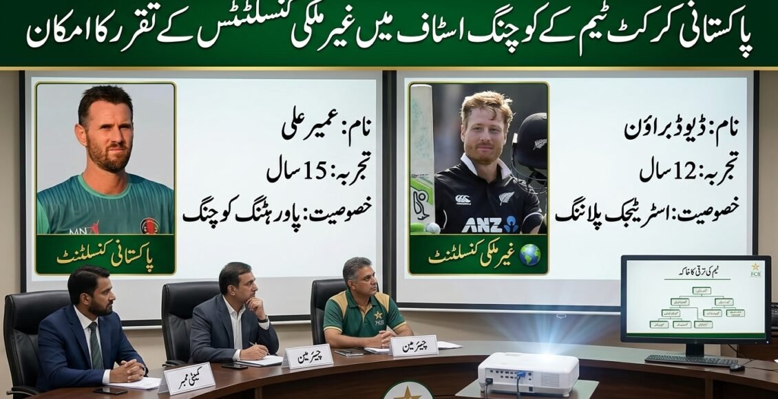 پاکستان کرکٹ ٹیم کے کوچنگ اسٹاف میں غیر ملکی کنسلٹنٹس کی تقرری کا امکان