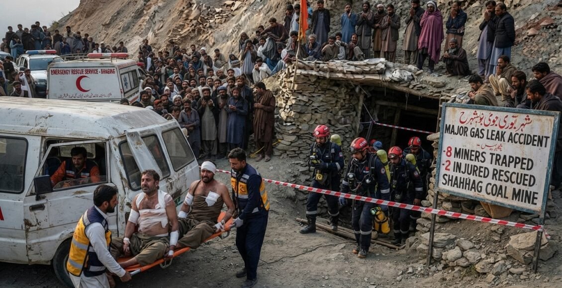 شاہرگ کی کوئلہ کان میں گیس بھرنے سے بڑا حادثہ، 8 کانکن پھنس گئے، 2 زخمی نکال لیے گئے
