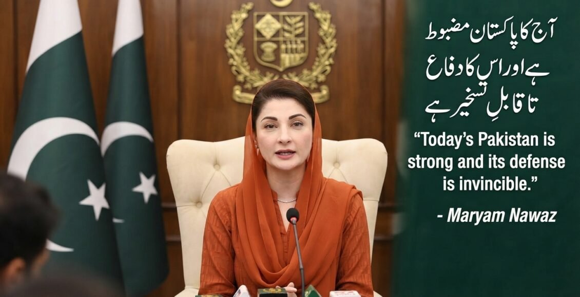 آج کا پاکستان مضبوط اور دفاع ناقابل تسخیر ہے: مریم نواز
