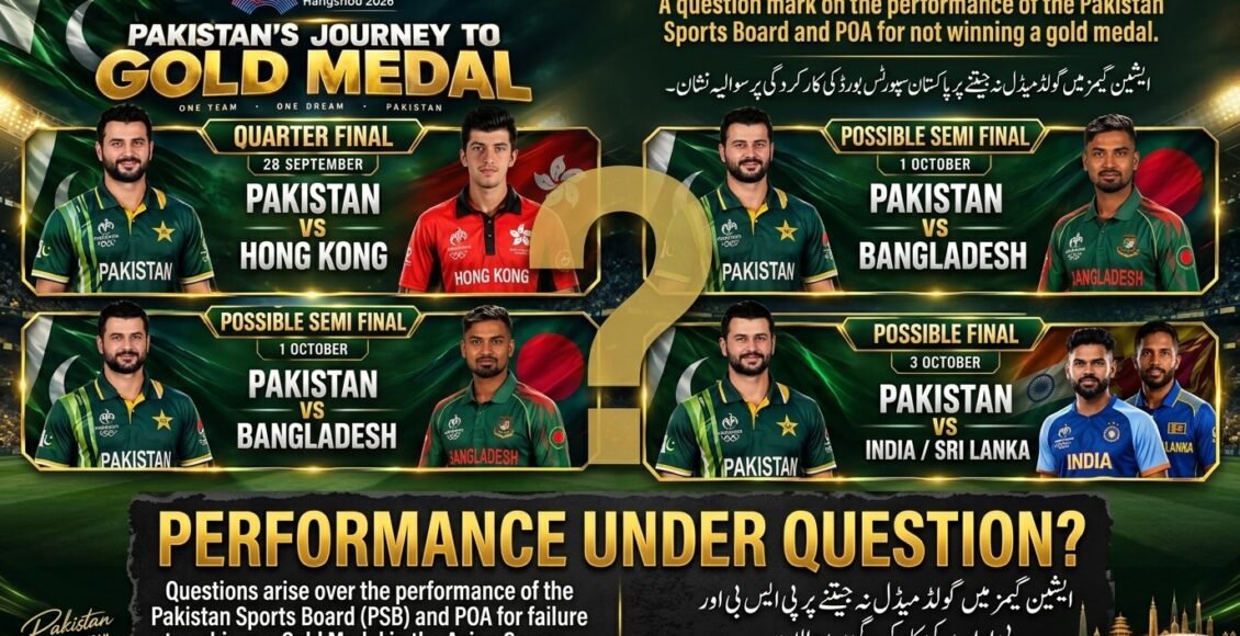 پاکستان سپورٹس بورڈ اور پی او اے کی کارکردگی پر ایشین گیمز میں گولڈ میڈل حاصل نہ کرنے پر سوالیہ نشان ؟