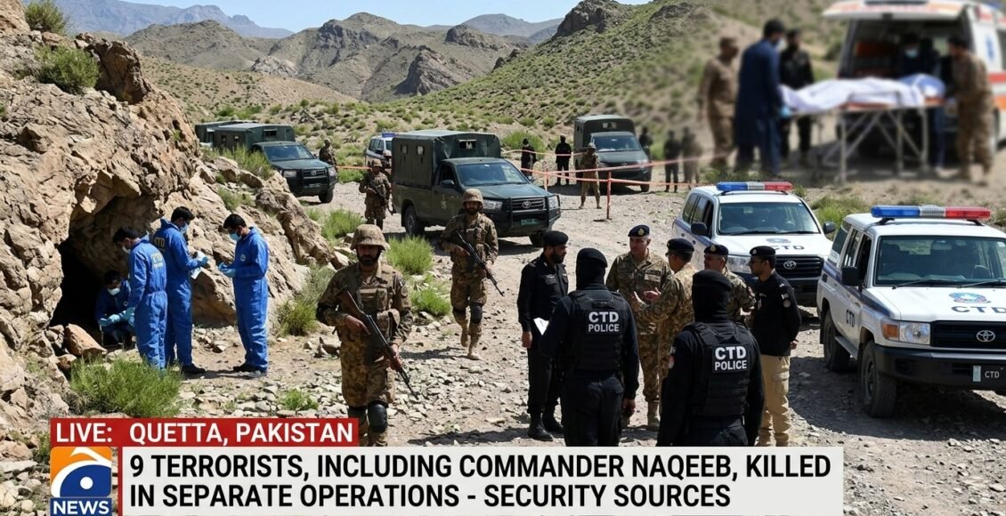 کوئٹہ، سکیورٹی فورسز اور سی ٹی ڈی کے الگ الگ آپریشنز، کمانڈر نقیب سمیت 9 دہشتگرد ہلاک