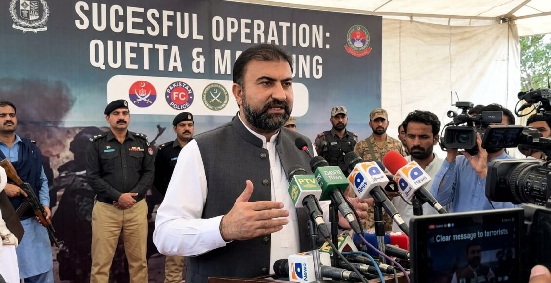 کوئٹہ، مستونگ میں سیکیورٹی فورسز کی کامیاب کارروائی دہشت گردوں کے لیے واضح پیغام ہے، میر سرفراز بگٹی