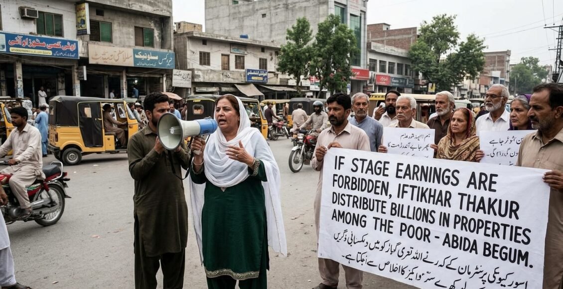 اسٹیج کی کمائی حرام ہے تو افتخار ٹھاکر اربوں کی جائیدادیں غریبوں میں بانٹ دیں' عابدہ بیگ