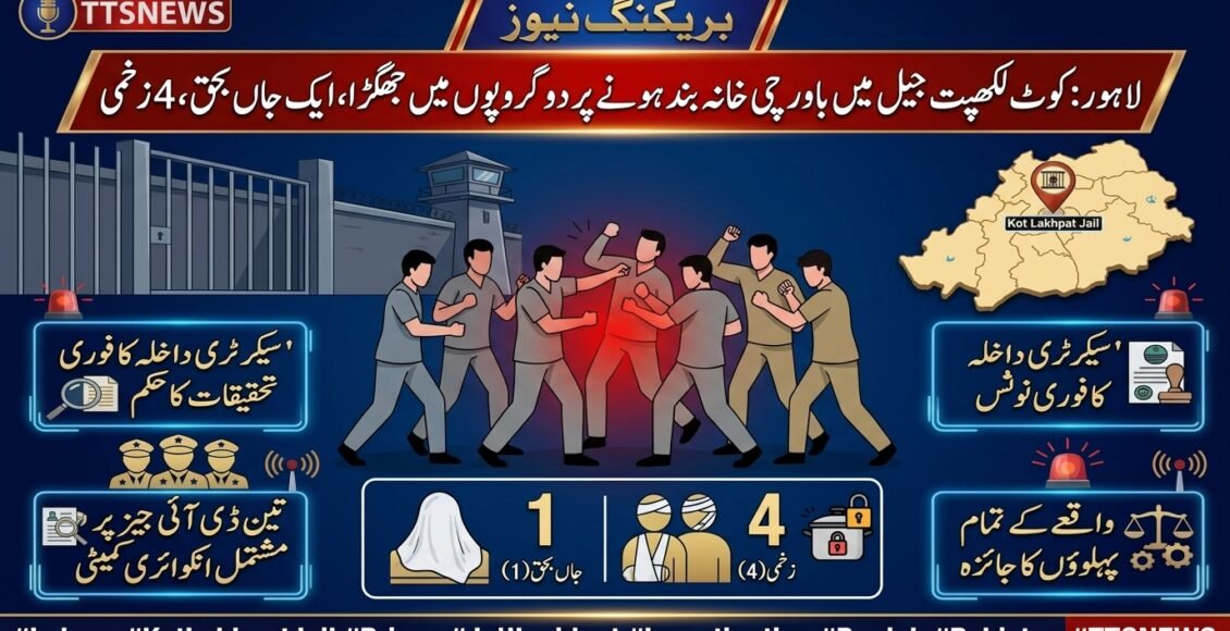 کوٹ لکھپت جیل میں کچن بند ہونے پر قیدیوں کے 2گروپ میں جھگڑا، ایک قیدی جاں بحق،4زخمی